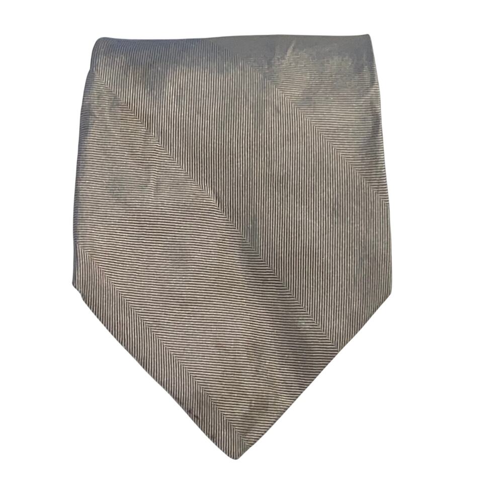 Vtg Express Design Studio Necktie Tan Solid USA Imported Silk 61 x 3.5 Formal
